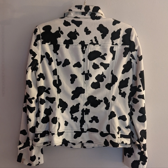 BEAUTIFUL Vintage Jenni Max NYC Cow Print Jacket Red Lining Zip Front Size 10! - Picture 5 of 7